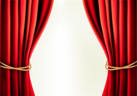 Background with red velvet curtain. Vector illustration. Stock Photo - Budget Royalty-Free & Subscription, Code: 400-06559029