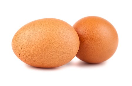 simsearch:400-04992703,k - Pair of brown chicken eggs isolated on white background Stock Photo - Budget Royalty-Free & Subscription, Code: 400-06559129