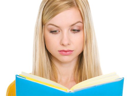 simsearch:400-08650429,k - Student girl reading book Foto de stock - Royalty-Free Super Valor e Assinatura, Número: 400-06559120