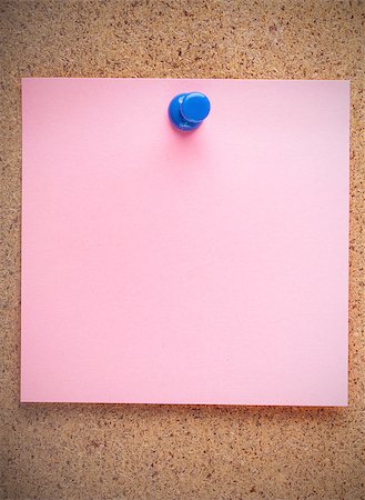 Blank pink sticker on the cork board background Stock Photo - Budget Royalty-Free & Subscription, Code: 400-06559132