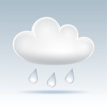 Cloud icon. Rain. Vector illustration Stock Photo - Budget Royalty-Free & Subscription, Code: 400-06559334