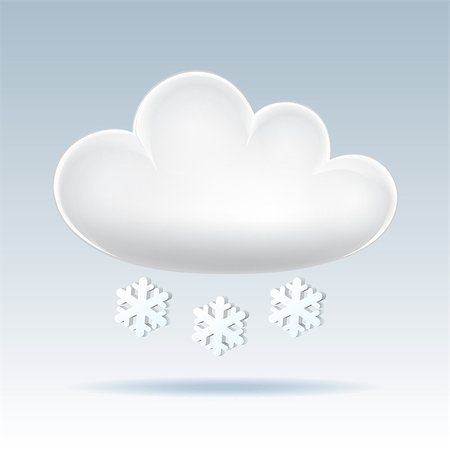 Cloud icon. Snow. Vector illustration Stock Photo - Budget Royalty-Free & Subscription, Code: 400-06559335