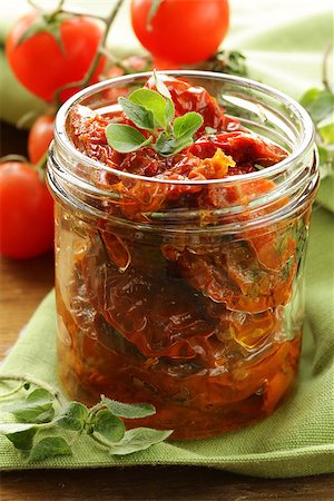 simsearch:400-07219392,k - sun-dried tomatoes with herbs and olive oil Stock Photo - Budget Royalty-Free & Subscription, Code: 400-06559339