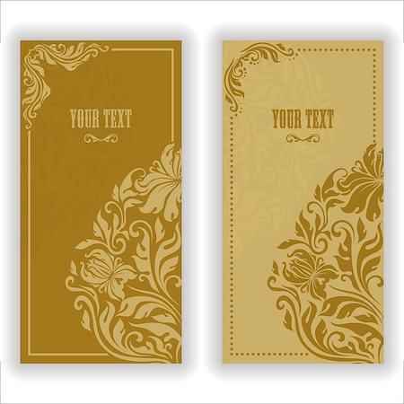 simsearch:400-07776135,k - Template design for invitation with damask ornaments. Vector illustration in vintage style. Stock Photo - Budget Royalty-Free & Subscription, Code: 400-06559838