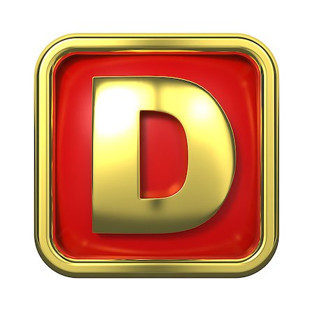 simsearch:400-06567756,k - Gold Letter "D" on Red Background with Frame. Photographie de stock - Aubaine LD & Abonnement, Code: 400-06564314