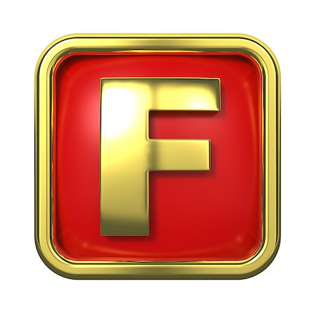 simsearch:400-06567756,k - Gold Letter "F" on Red Background with Frame. Photographie de stock - Aubaine LD & Abonnement, Code: 400-06564315
