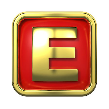 simsearch:400-06567756,k - Gold Letter "E" on Red Background with Frame. Photographie de stock - Aubaine LD & Abonnement, Code: 400-06564316