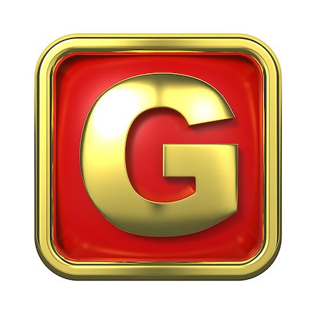 simsearch:400-06567756,k - Gold Letter "G" on Red Background with Frame. Photographie de stock - Aubaine LD & Abonnement, Code: 400-06564317
