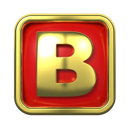 simsearch:400-06567756,k - Gold Letter "B" on Red Background with Frame. Photographie de stock - Aubaine LD & Abonnement, Code: 400-06564312