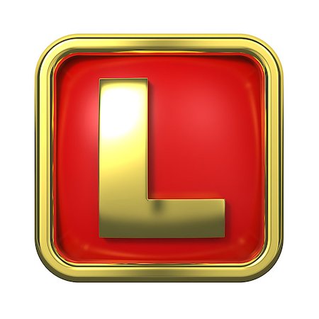simsearch:400-06567756,k - Gold Letter "L" on Red Background with Frame. Photographie de stock - Aubaine LD & Abonnement, Code: 400-06564322