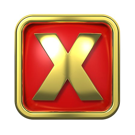 simsearch:400-06426282,k - Gold Letter "X" on Red Background with Frame. Stockbilder - Microstock & Abonnement, Bildnummer: 400-06564334