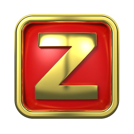 simsearch:400-06567756,k - Gold Letter "Z" on Red Background with Frame. Photographie de stock - Aubaine LD & Abonnement, Code: 400-06564335