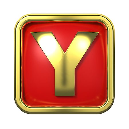 simsearch:400-06567756,k - Gold Letter "Y" on Red Background with Frame. Photographie de stock - Aubaine LD & Abonnement, Code: 400-06564336