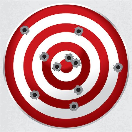 range shooting - Red and white shooting range target shot full of bullet holes available as a scaleable vector as well as rasterized jpgs. Foto de stock - Super Valor sin royalties y Suscripción, Código: 400-06564370