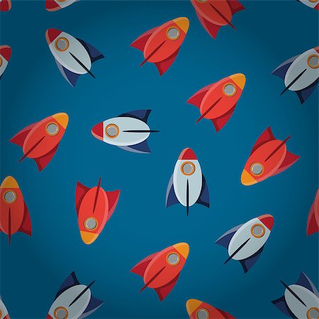 Space toy rocket abstract seamless vector pattern Foto de stock - Royalty-Free Super Valor e Assinatura, Número: 400-06564655