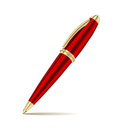 simsearch:400-05288932,k - Red pen isolated on the white background. Vector illustration Fotografie stock - Microstock e Abbonamento, Codice: 400-06564956