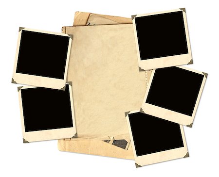 simsearch:400-06912658,k - Old photos for scrapbooking Object isolated over white Photographie de stock - Aubaine LD & Abonnement, Code: 400-06565093