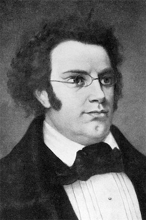 simsearch:400-06561114,k - Franz Schubert (1797-1828) on engraving from 1908. Austrian composer. Engraved by unknown artist and published in "The world's best music, famous songs. Volume 6", by The University Society, New York,1908. Stock Photo - Budget Royalty-Free & Subscription, Code: 400-06565270