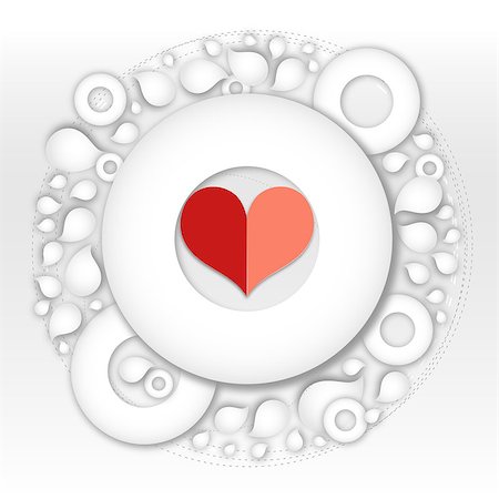 simsearch:400-06694586,k - unusual white background with red heart for Valentine's day Foto de stock - Super Valor sin royalties y Suscripción, Código: 400-06565372