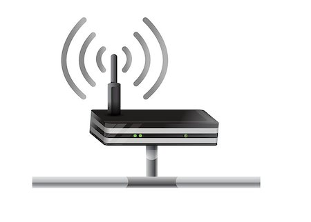 simsearch:400-06332402,k - Wireless Router network illustration design over a white background Foto de stock - Super Valor sin royalties y Suscripción, Código: 400-06565514