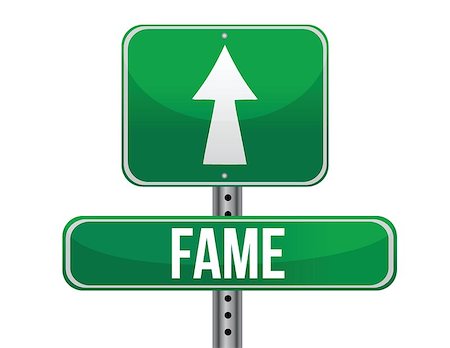 people cutout - Fame road sign illustration design over a white background Photographie de stock - Aubaine LD & Abonnement, Code: 400-06565517