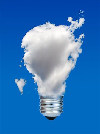Lamp made â??â??of clouds. Ecology conception. Blue sky. Stock Photo - Budget Royalty-Free & Subscription, Code: 400-06565716