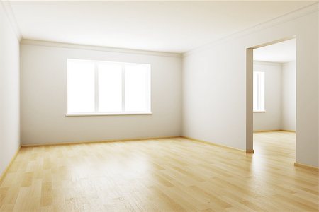 empty room illustration - 3d rendering the empty room Stock Photo - Budget Royalty-Free & Subscription, Code: 400-06565753