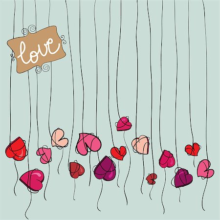 Valentine day spring flowers heart background. Vector illustration layered for easy manipulation and custom coloring. Stock Photo - Budget Royalty-Free & Subscription, Code: 400-06565828