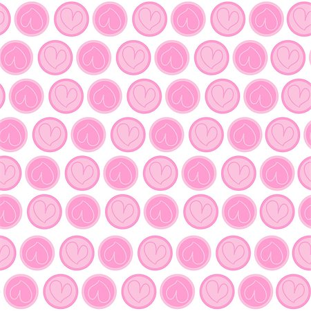 Valentine pink love heart seamless pattern. Vector illustration layered for easy manipulation and custom coloring. Stock Photo - Budget Royalty-Free & Subscription, Code: 400-06565839