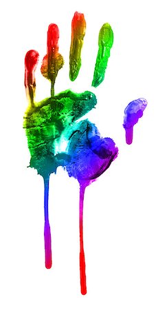 colorful print of a hand and fingers Stock Photo - Budget Royalty-Free & Subscription, Code: 400-06566056