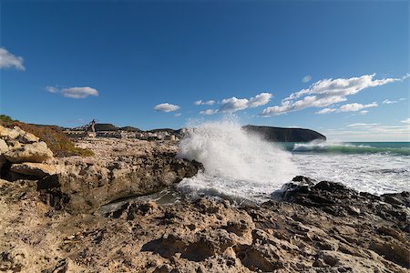 Beautful rocky coastline with waves breaking  in Moraira, Costa Blanca, Spain Photographie de stock - Aubaine LD & Abonnement, Code: 400-06566296