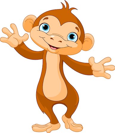Cute baby monkey walking Stock Photo - Budget Royalty-Free & Subscription, Code: 400-06566304