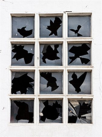 photojope (artist) - Broken window glasses in an industrial building. Fotografie stock - Microstock e Abbonamento, Codice: 400-06566625
