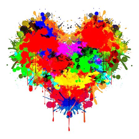 simsearch:400-08339075,k - Illustration of colorful hearts on a white background. Foto de stock - Super Valor sin royalties y Suscripción, Código: 400-06566696