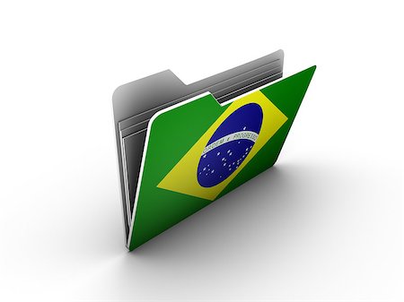 folder icon with flag of brazil on white background Photographie de stock - Aubaine LD & Abonnement, Code: 400-06566715