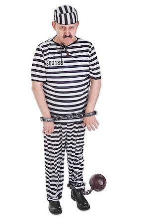 simsearch:695-05778698,k - very sad prisoner with ball and chain on white background Photographie de stock - Aubaine LD & Abonnement, Code: 400-06567123
