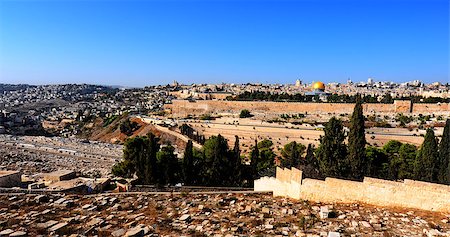 simsearch:400-06176426,k - View from Ancient Jewish Cemetery  to Walls of the Old City of Jerusalem Stockbilder - Microstock & Abonnement, Bildnummer: 400-06567194