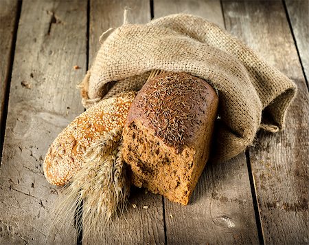 Bread assortment on background of the old canvas Stock Photo - Budget Royalty-Free & Subscription, Code: 400-06567389