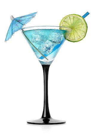 simsearch:400-04522626,k - Blue cocktail in a glass isolated on a white background Photographie de stock - Aubaine LD & Abonnement, Code: 400-06567392