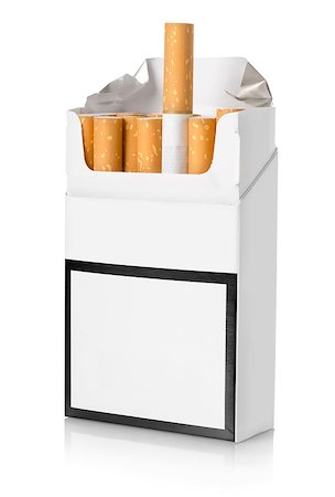 Pack of cigarettes isolated on a white background Stockbilder - Microstock & Abonnement, Bildnummer: 400-06567451