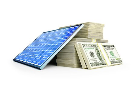 solar panels business - solar panel dollar on a white background Stock Photo - Budget Royalty-Free & Subscription, Code: 400-06567583