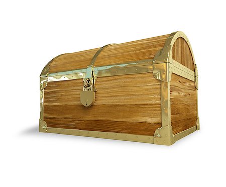 old wooden chest on a white background Photographie de stock - Aubaine LD & Abonnement, Code: 400-06567590