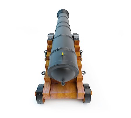 simsearch:400-05677294,k - Old cannon on a white background Stock Photo - Budget Royalty-Free & Subscription, Code: 400-06567608