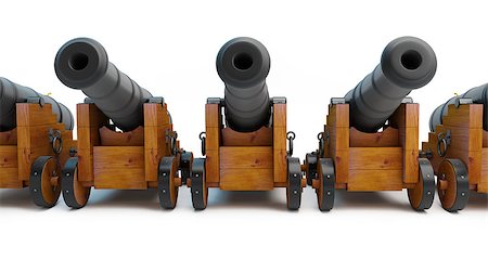 simsearch:400-05677294,k - Old cannons on a white background Stock Photo - Budget Royalty-Free & Subscription, Code: 400-06567610