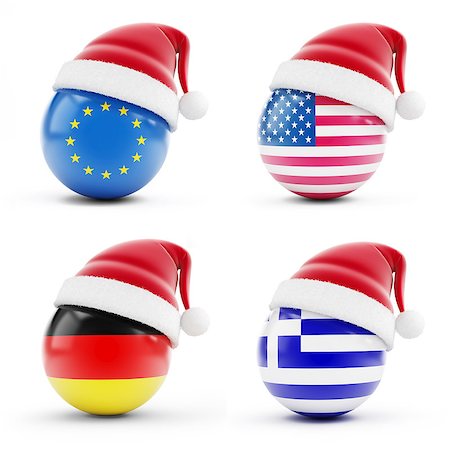 simsearch:400-06207389,k - Christmas in Greece ,Germany,USA ,European on a white background Photographie de stock - Aubaine LD & Abonnement, Code: 400-06567620