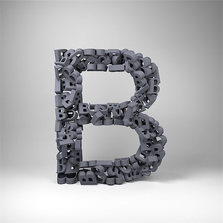 Letter B made out of scrambled small letters in studio setting Stock Photo - Budget Royalty-Free & Subscription, Code: 400-06567682