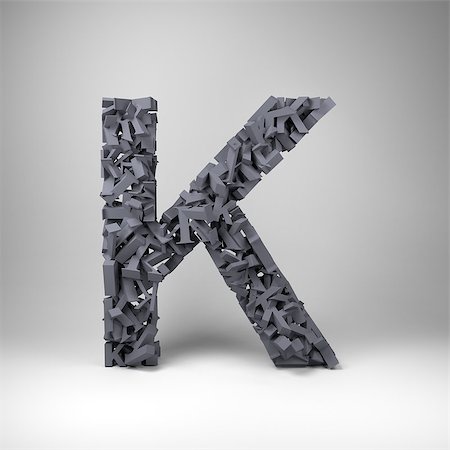 simsearch:659-08512885,k - Letter K made out of scrambled small letters in studio setting Photographie de stock - Aubaine LD & Abonnement, Code: 400-06567691