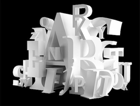 saracin (artist) - Large letters white on a black background Foto de stock - Super Valor sin royalties y Suscripción, Código: 400-06567717