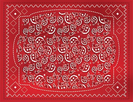 enterlinedesign (artist) - A red paisley patterned handkerchief background with gradient mesh. This is a scaleable vector file saved in EPS 10. Foto de stock - Super Valor sin royalties y Suscripción, Código: 400-06567742