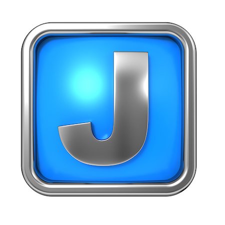 simsearch:400-06567756,k - Silver Letter in Frame, on Blue Background - Letter J Photographie de stock - Aubaine LD & Abonnement, Code: 400-06567758